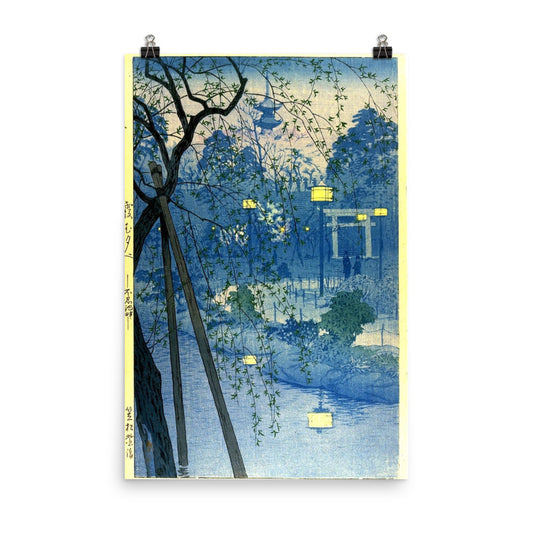 Misty Evening At Shinobazu Pond Tokyo By Kasamatsu Print Poster