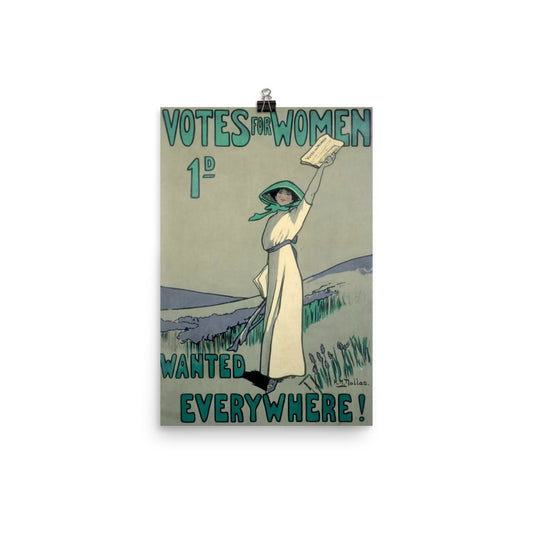 Votes For Women Wanted Everywhere League Woman Voters Social Politics American Election Print Poster