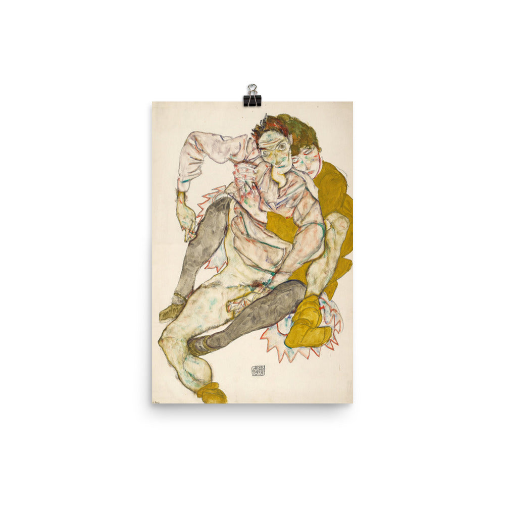Egon Schiele Seated Couple Print Poster