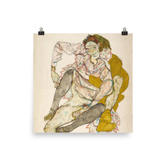 Egon Schiele Seated Couple Print Poster