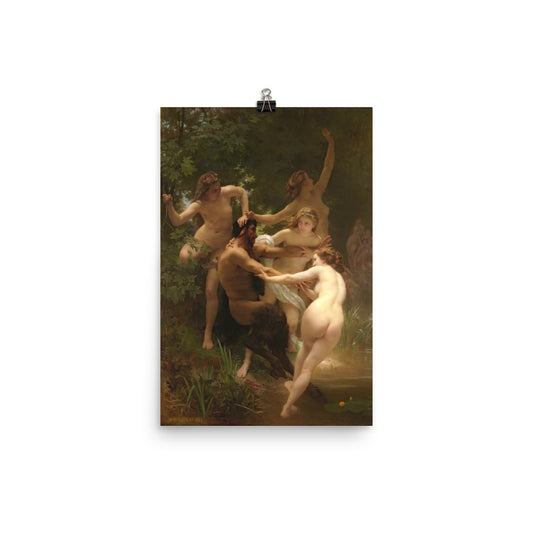 William Bouquereau - Nymphs and Satyr 1873 Print Poster