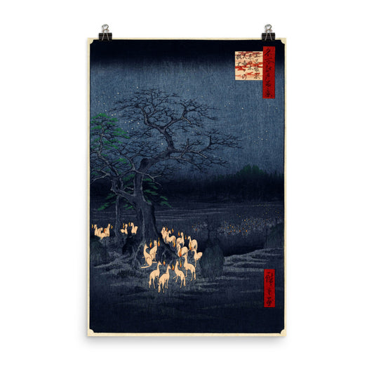 New Year&#39;s Eve Foxfires At The Changing Tree Hiroshige Print Poster